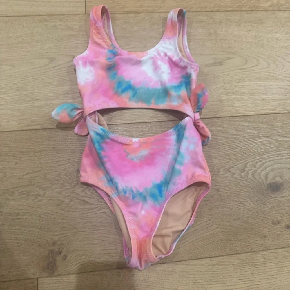 Crewcuts Girls' tie-dye one-piece swimsuit 4/5Y